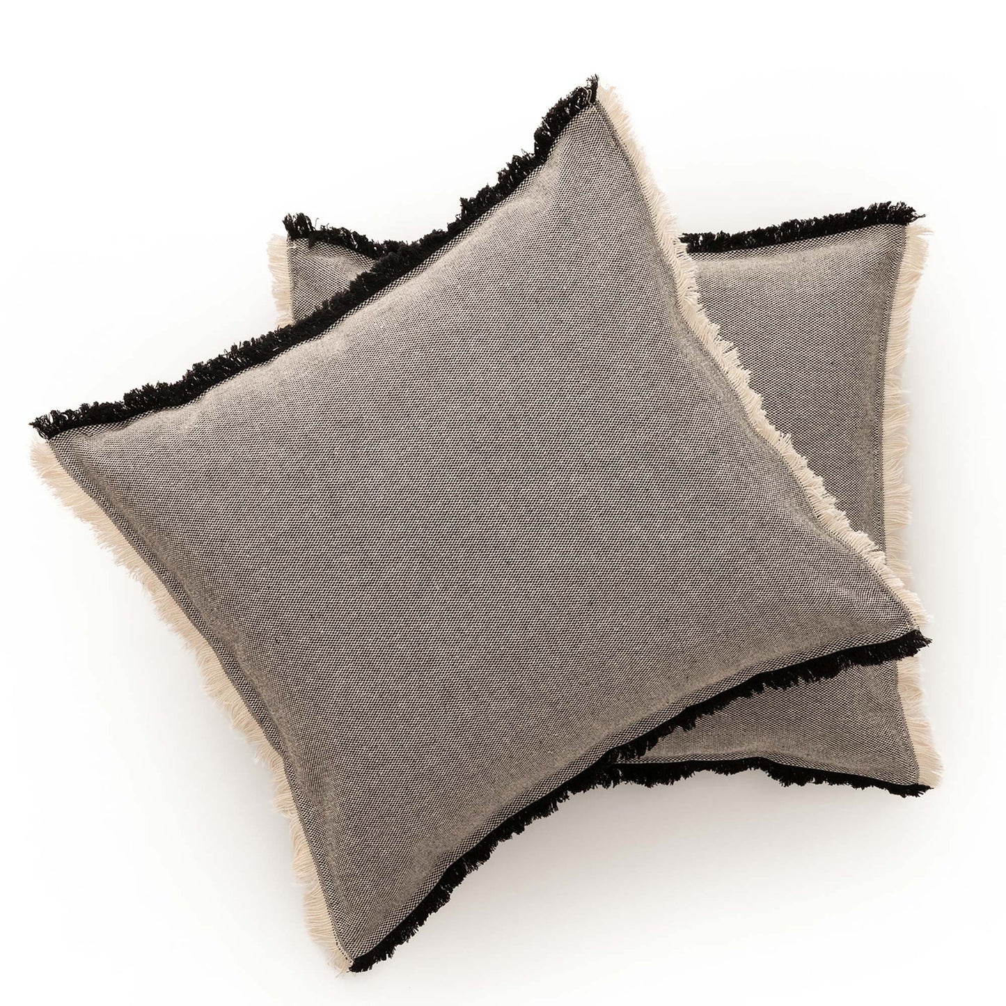PACK 2 HOUSSES DE COUSSIN À FRANGES