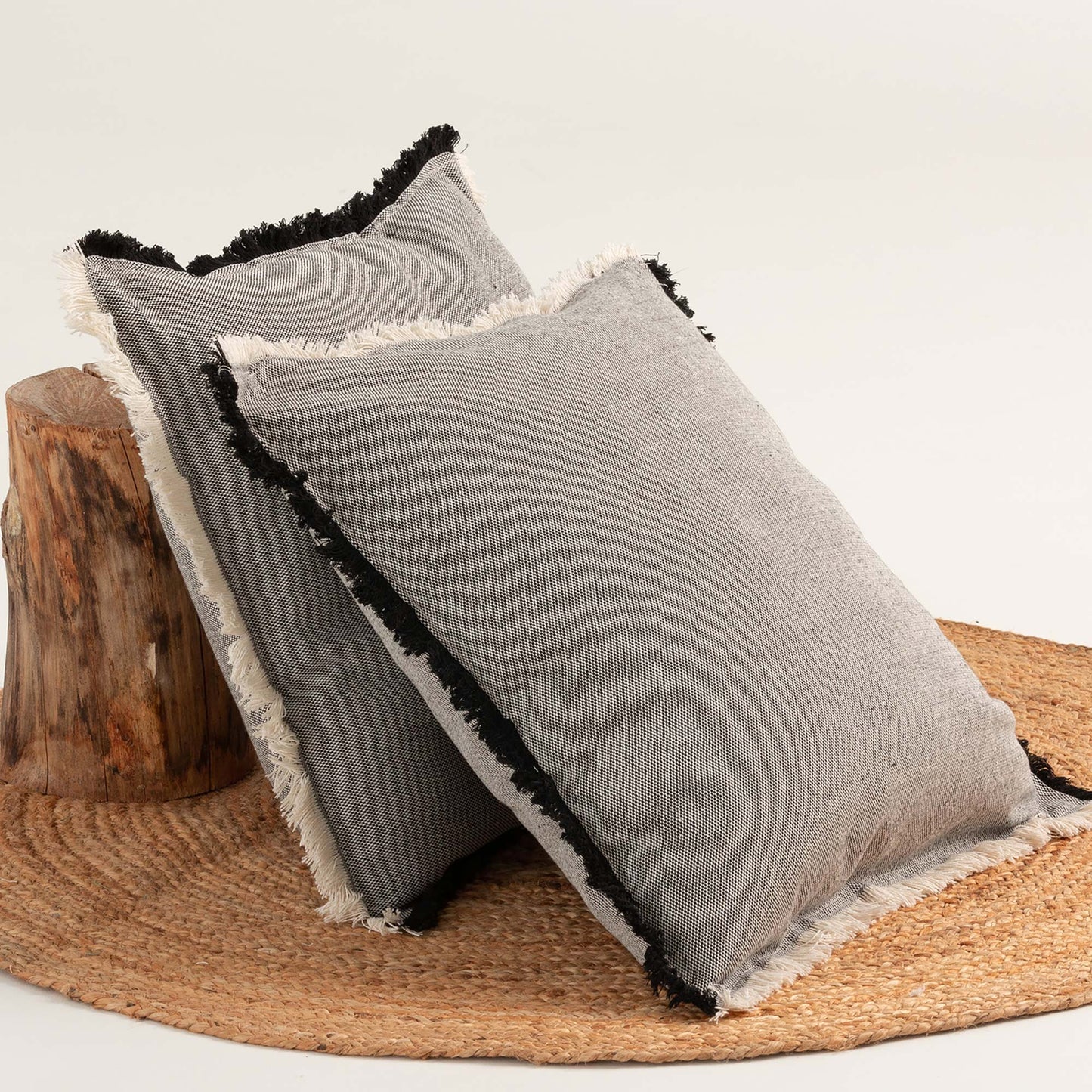 PACK 2 HOUSSES DE COUSSIN À FRANGES