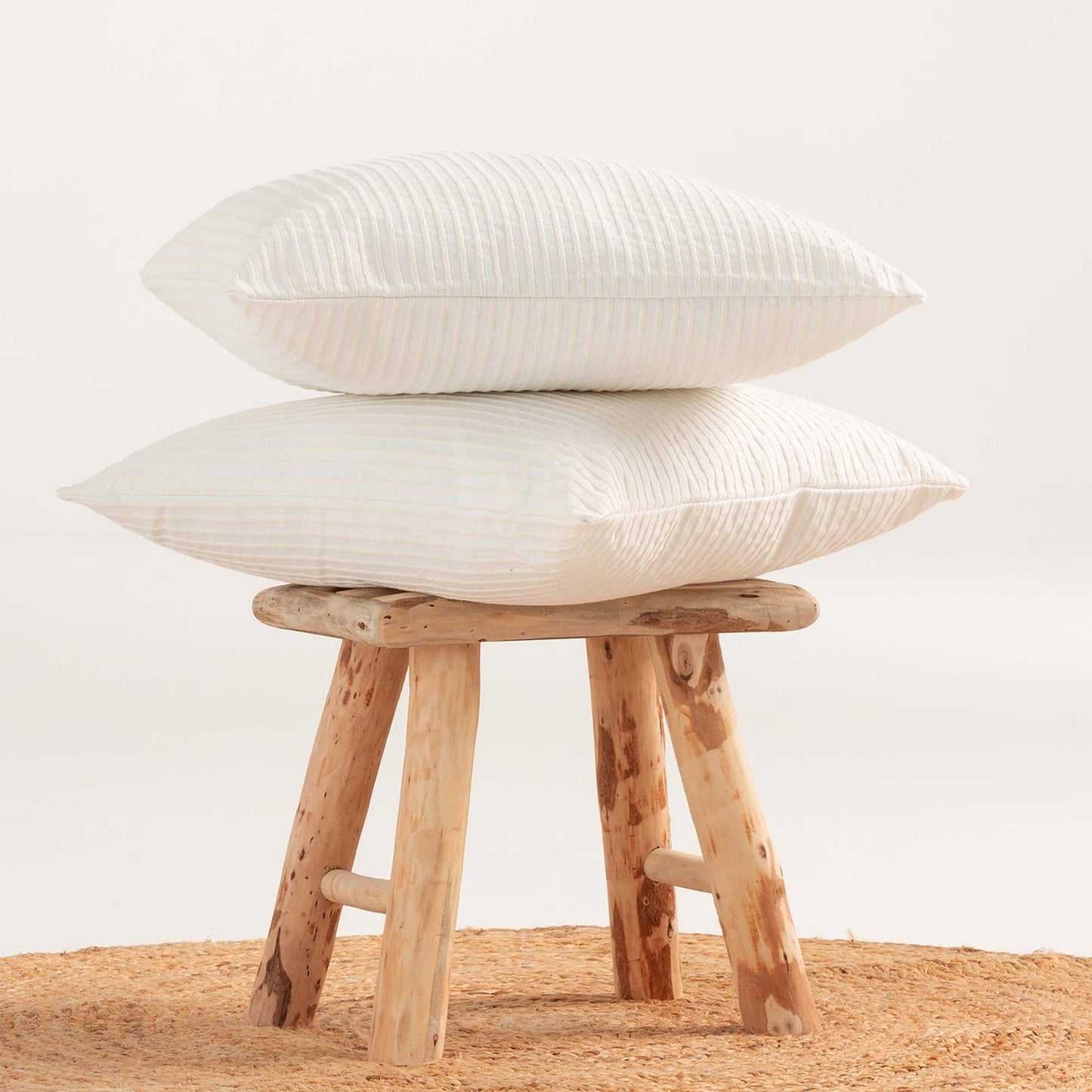 PACK DE 2 HOUSSES DE COUSSIN À RAYURES
