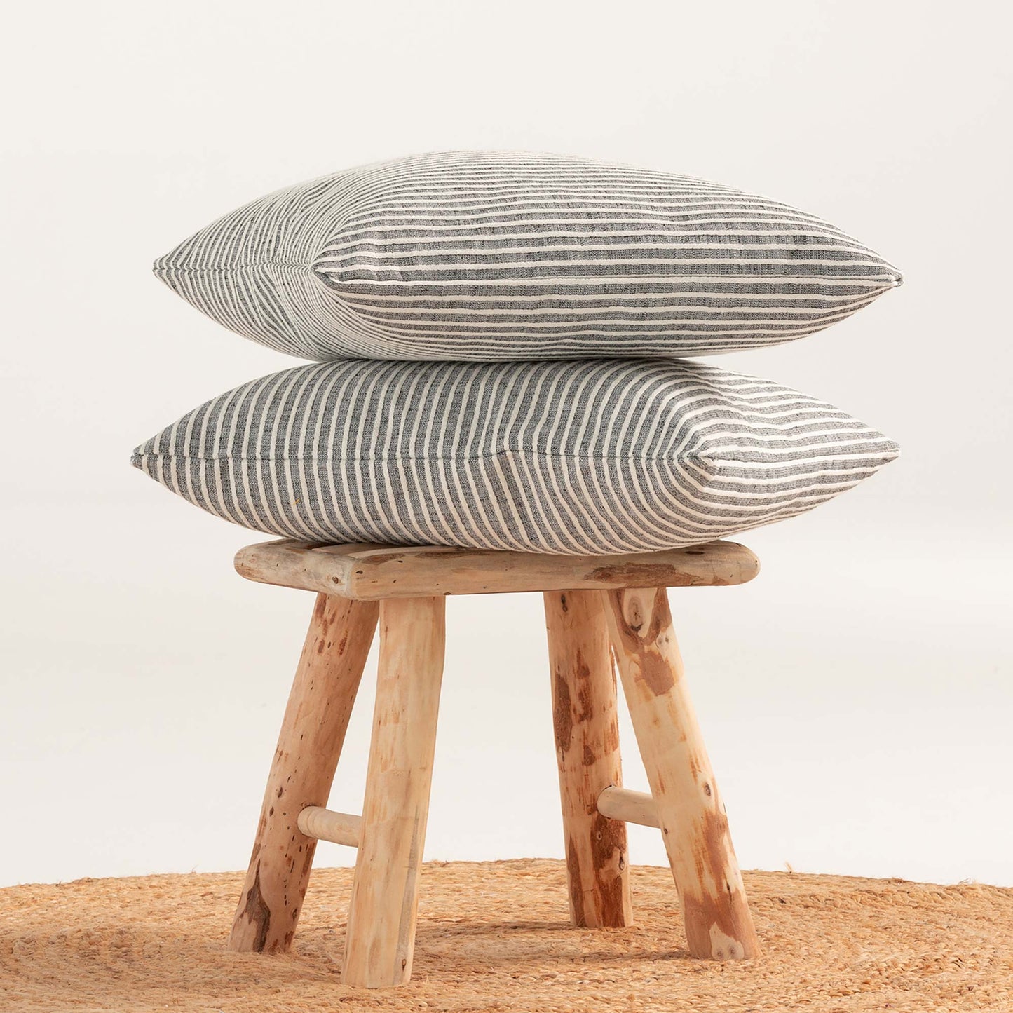 PACK DE 2 HOUSSES DE COUSSIN À RAYURES