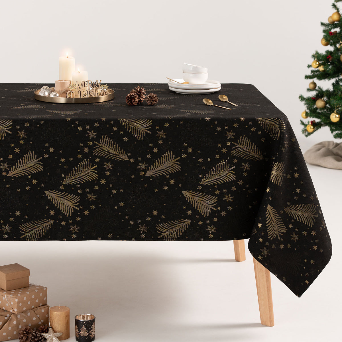 MANTEL NAVIDAD TEJIDO FLORAL