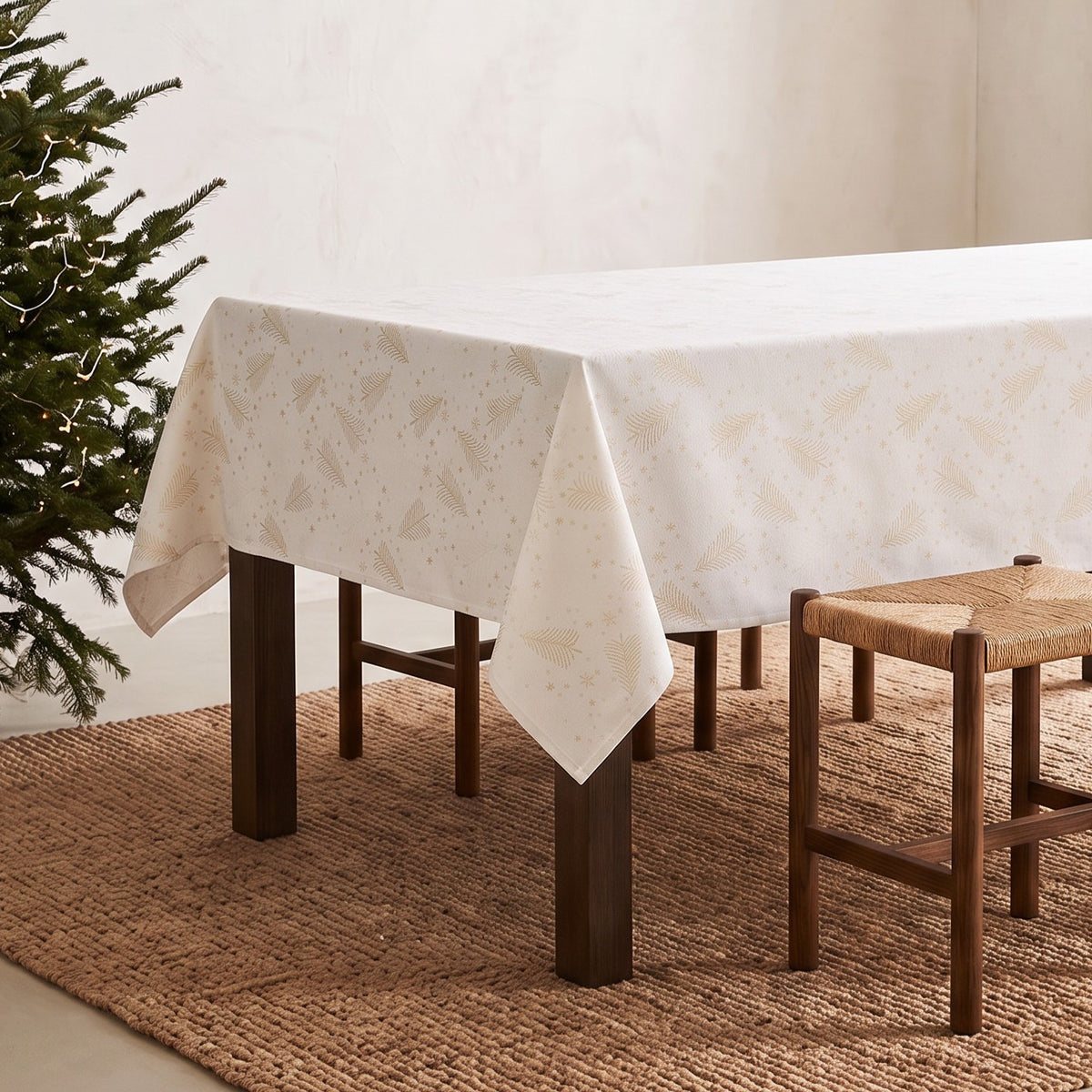 MANTEL NAVIDAD TEJIDO FLORAL