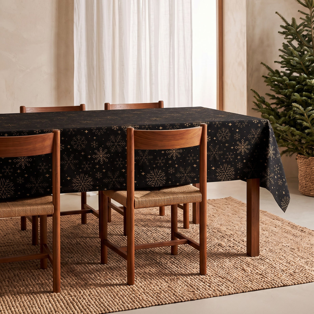 MANTEL NAVIDAD TEJIDO COPOS