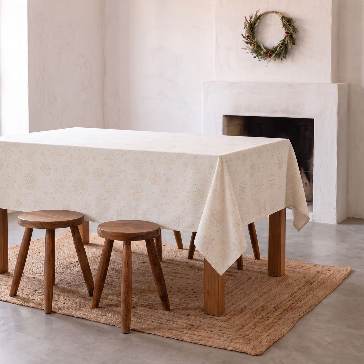 MANTEL NAVIDAD TEJIDO COPOS