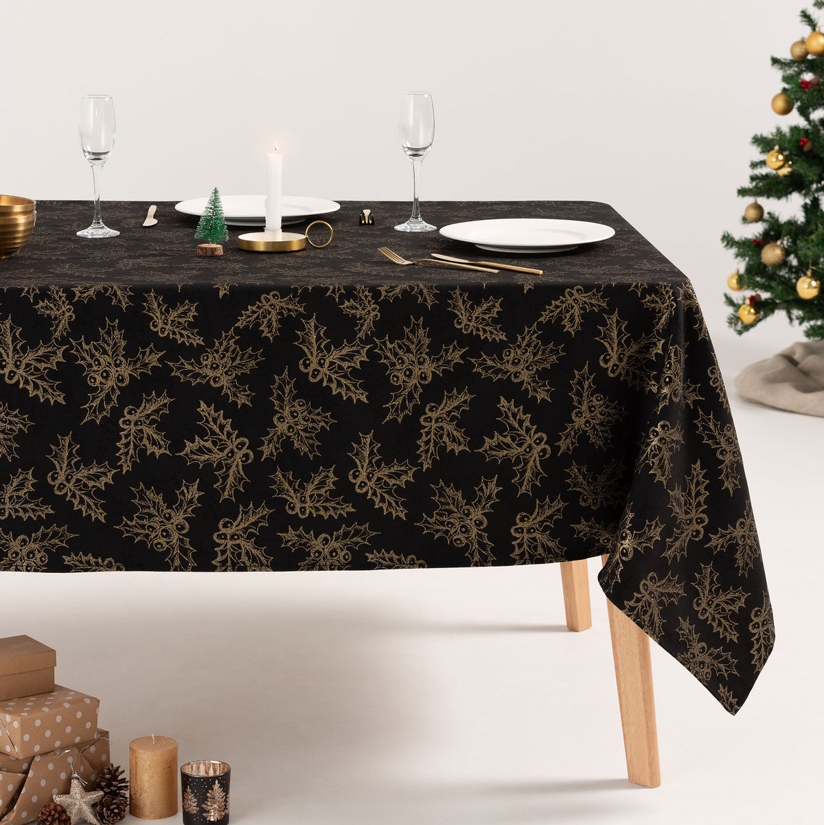 MANTEL NAVIDAD TEJIDO FLORAL