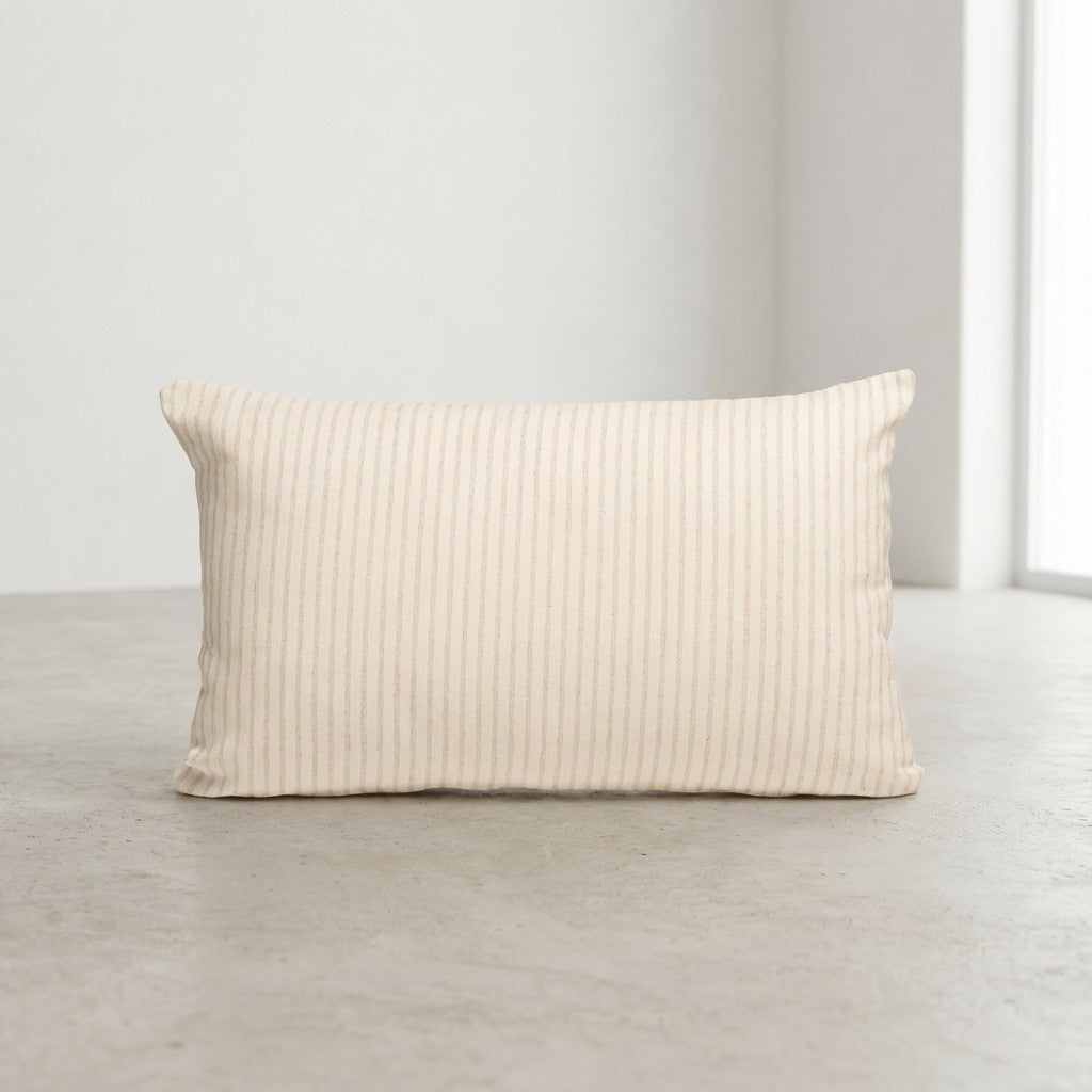 LOT DE 2 HOUSSES DE COUSSIN RAYÉES EN FIL TEINT