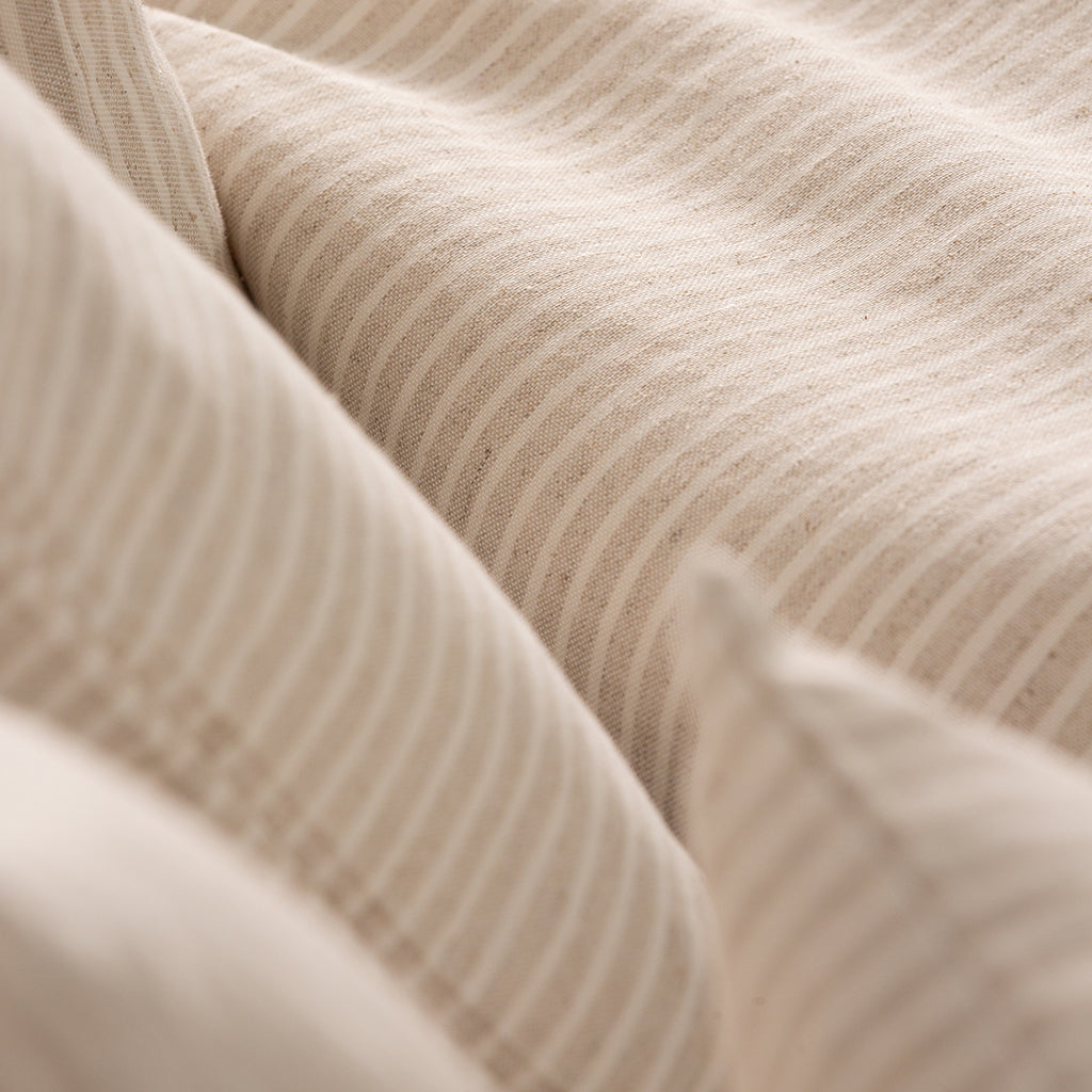 LOT DE 2 HOUSSES DE COUSSIN RAYÉES EN FIL TEINT
