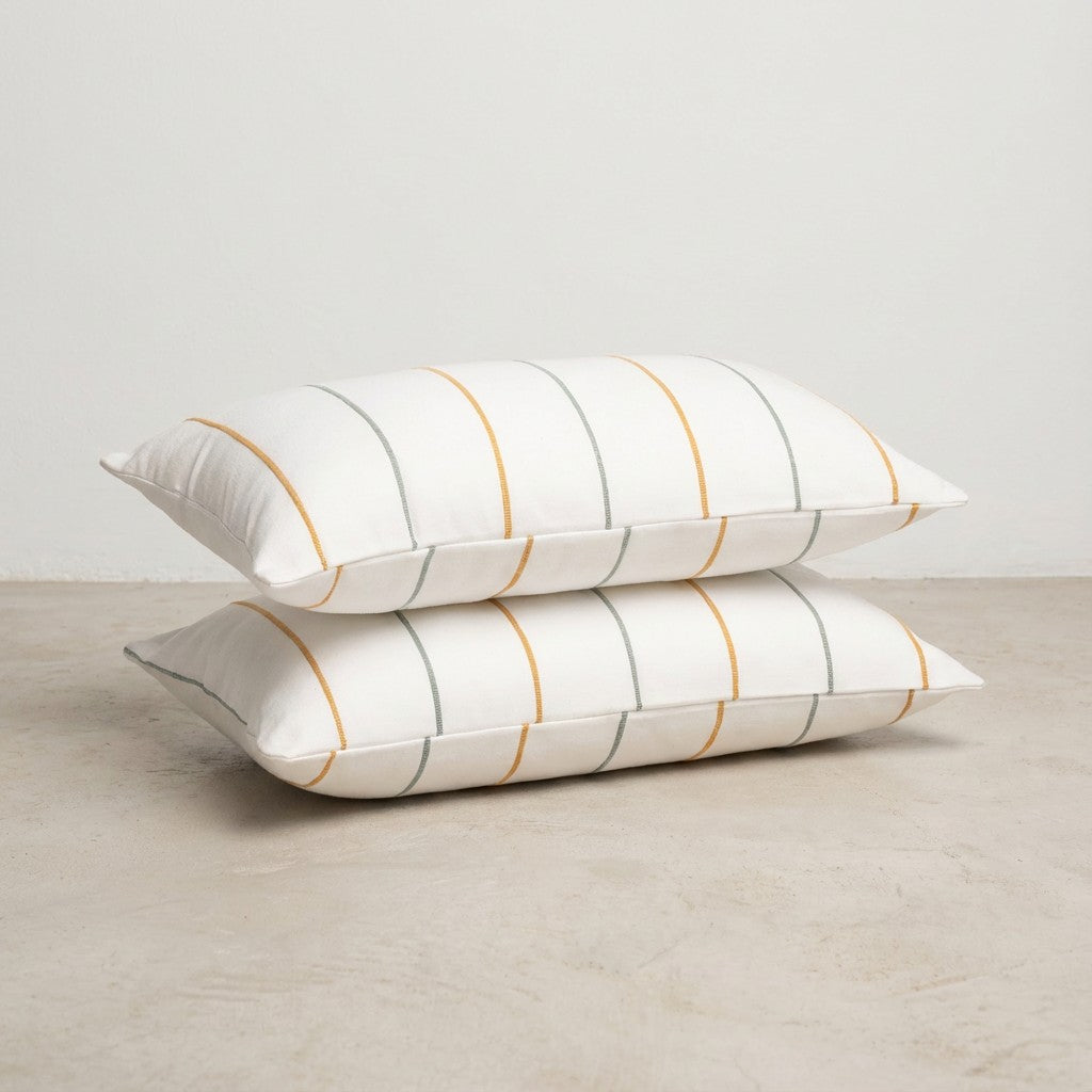 LOT DE 2 HOUSSES DE COUSSIN FIL RELIEF TEINTÉ