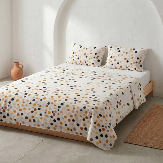 Juego de sábanas a puntos 100% algodón.