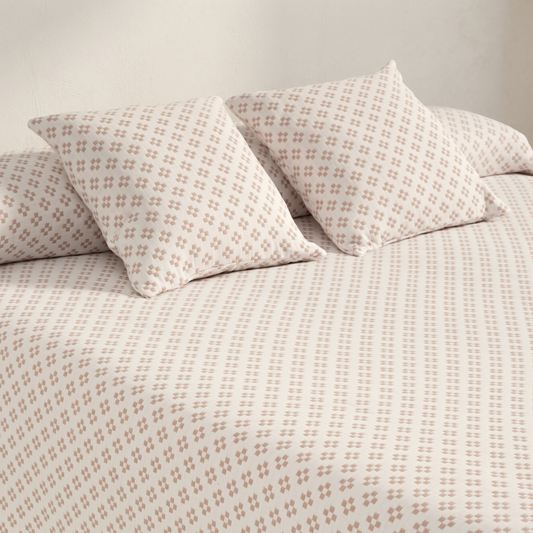 JETÉ DE LIT EN COTON À MOTIF CROISÉ