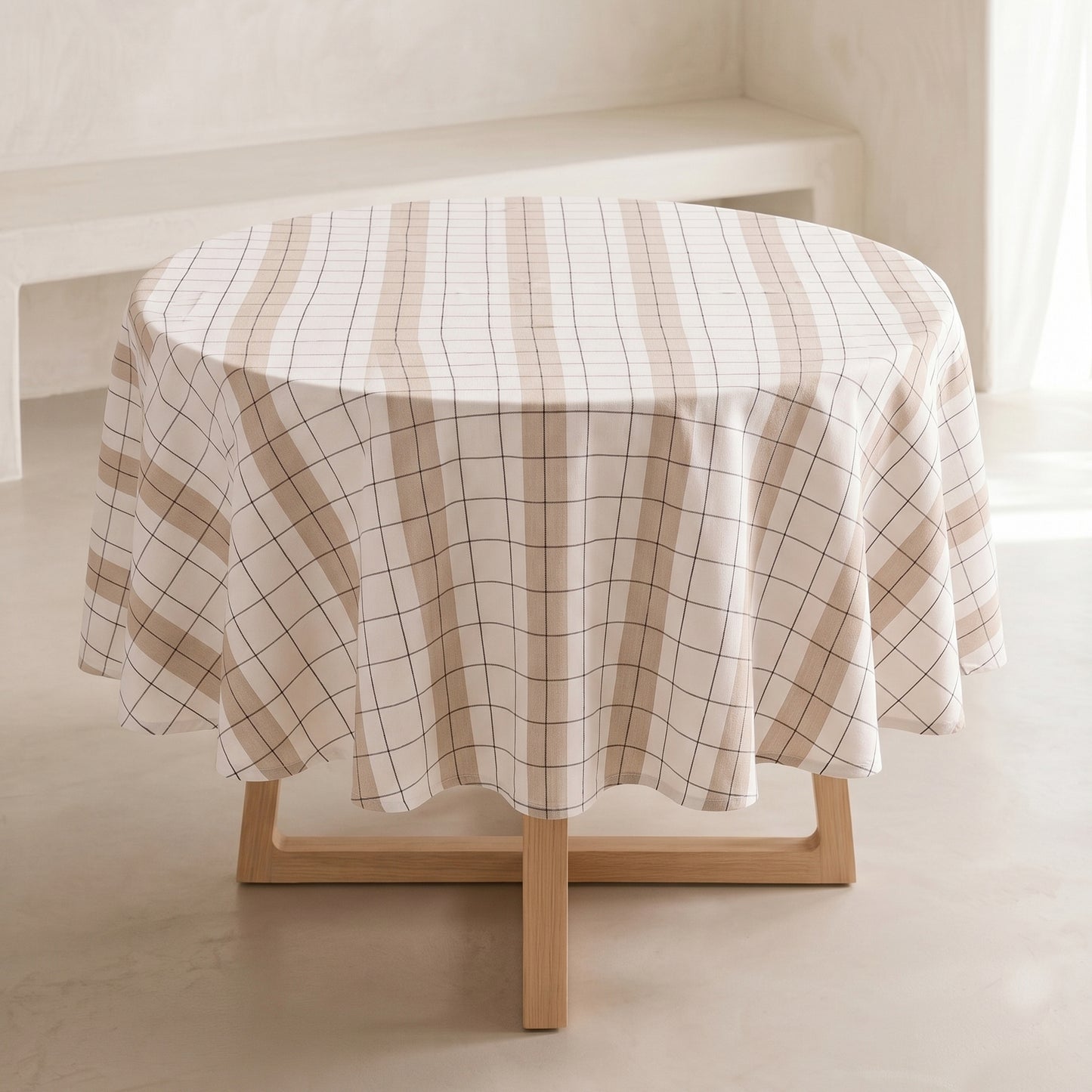 MANTEL REDONDO CUADROS RELIEVE
