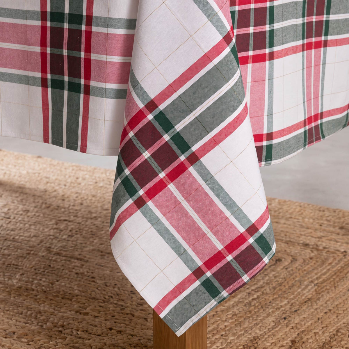 MANTEL NAVIDAD TEJIDO CUADROS 