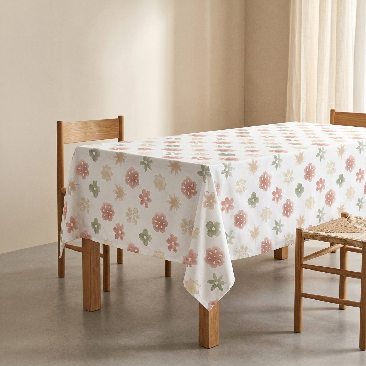 MANTEL ESTAMPADO FLORAL ANTIMANCHAS