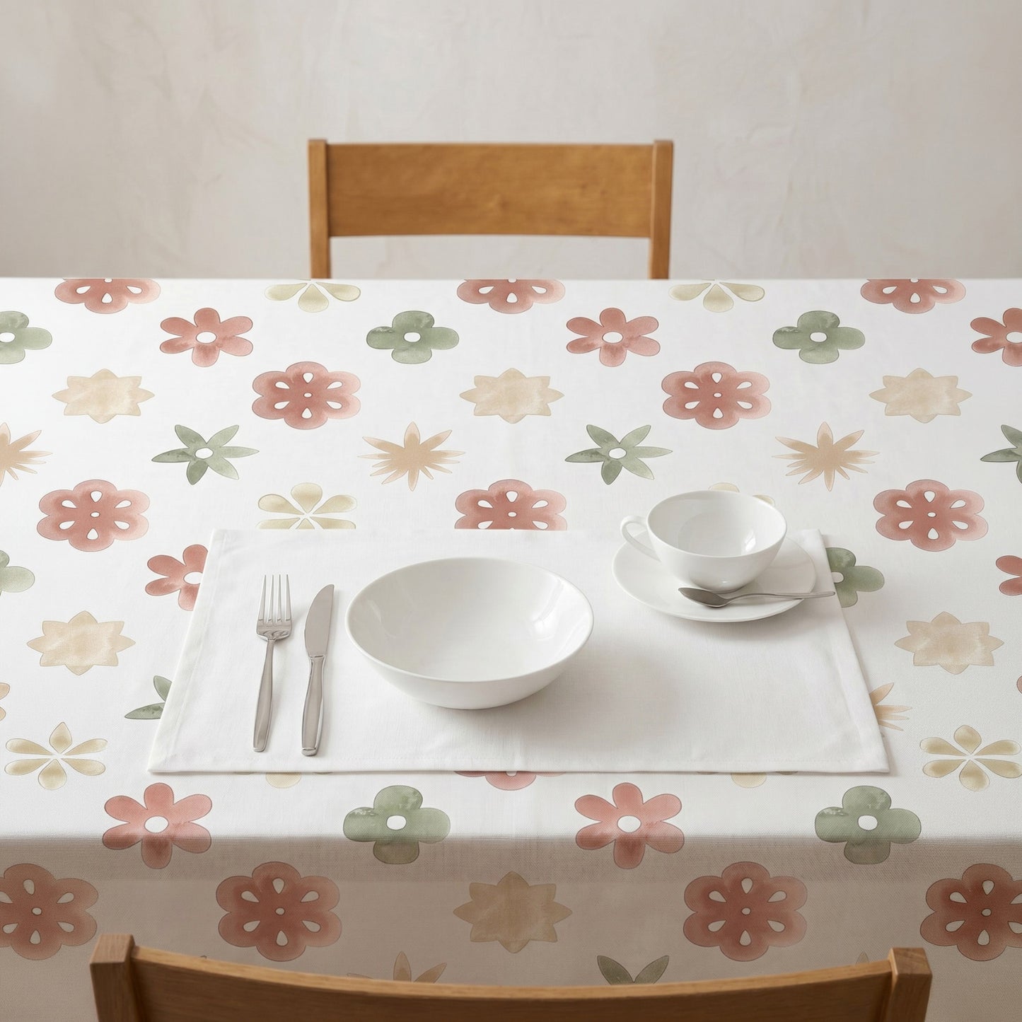 MANTEL ESTAMPADO FLORAL ANTIMANCHAS