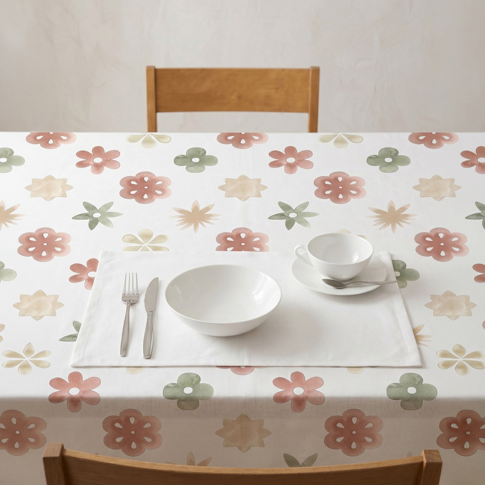 MANTEL ESTAMPADO FLORAL ANTIMANCHAS