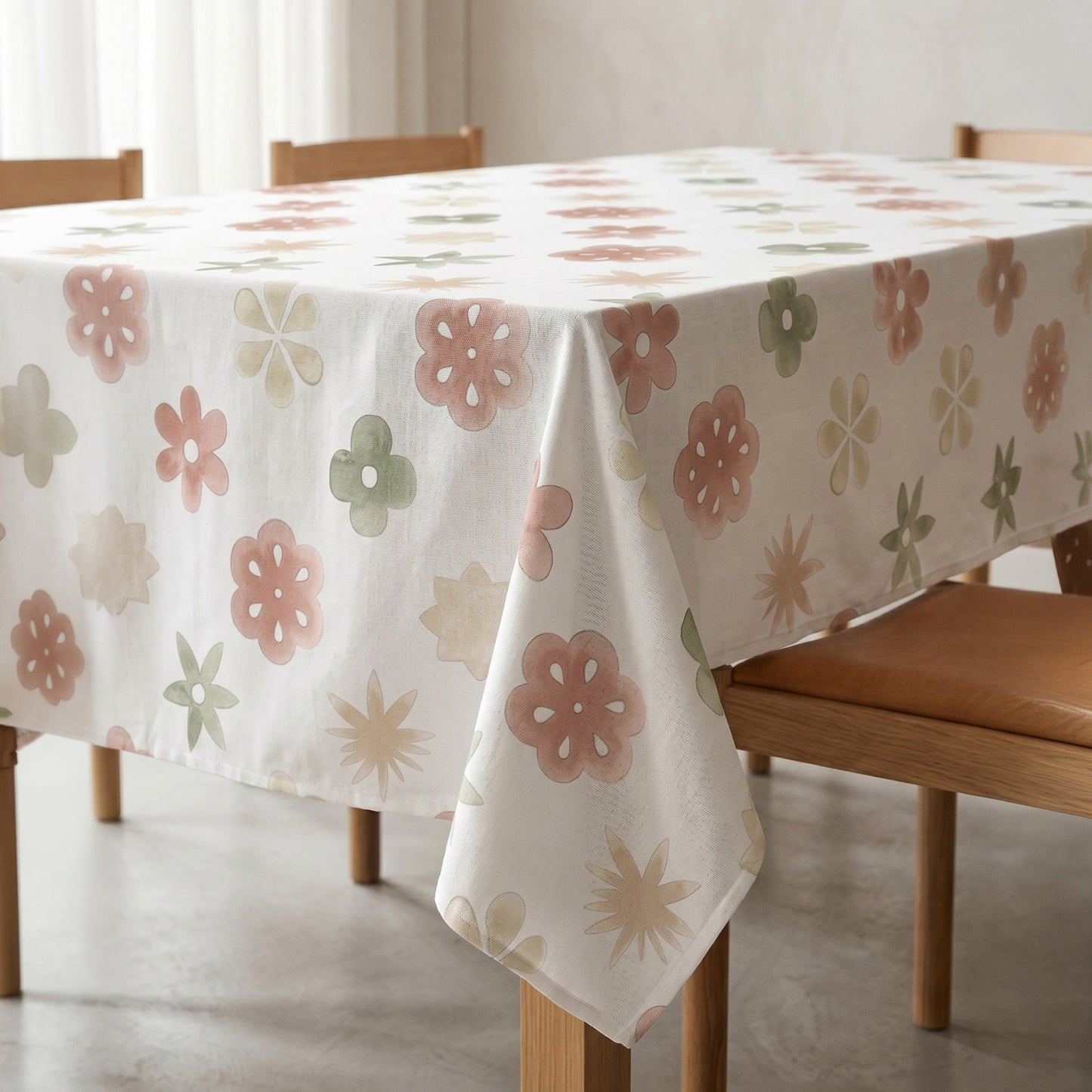 MANTEL ESTAMPADO FLORAL ANTIMANCHAS