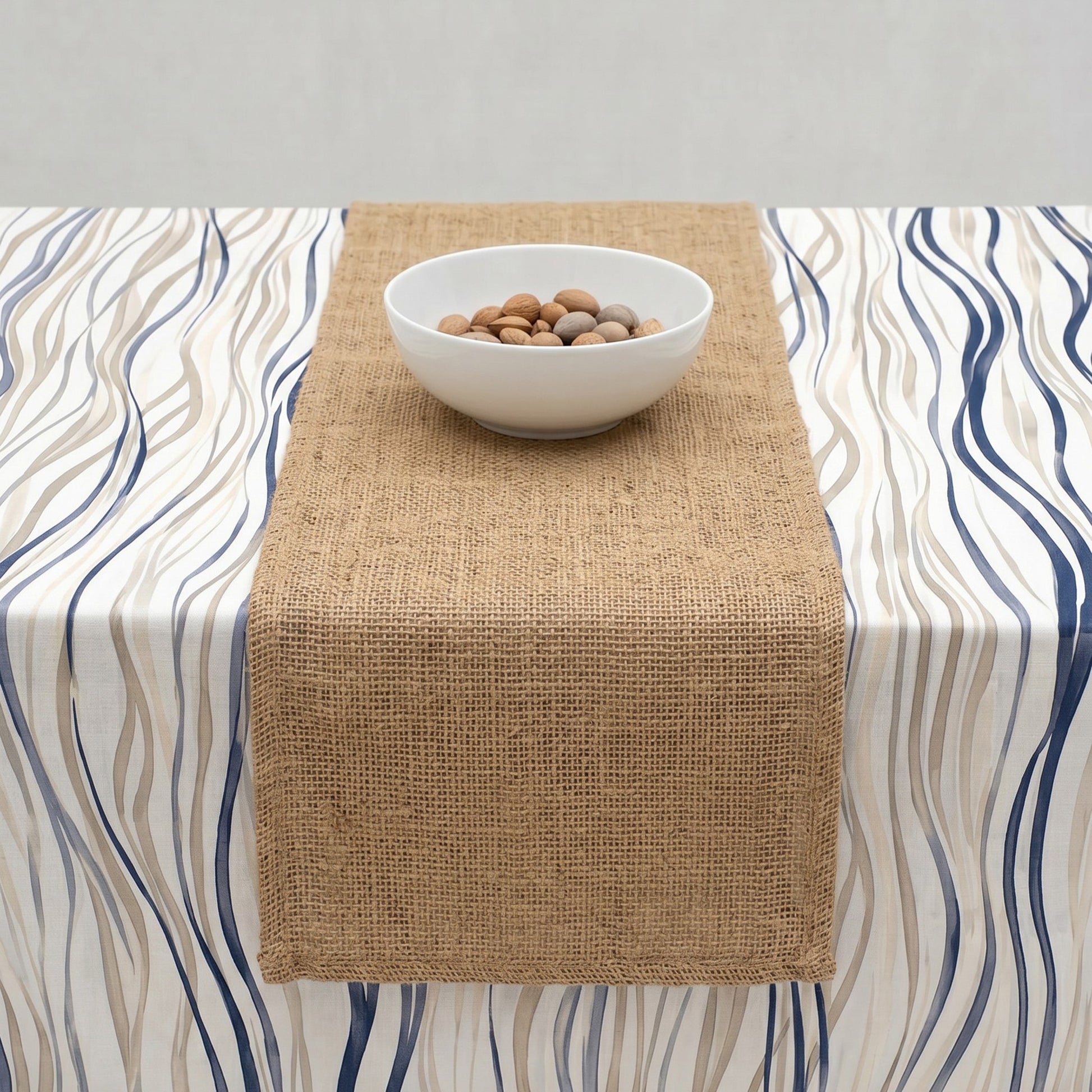 MANTEL ESTAMPADO ONDAS ANTIMANCHAS
