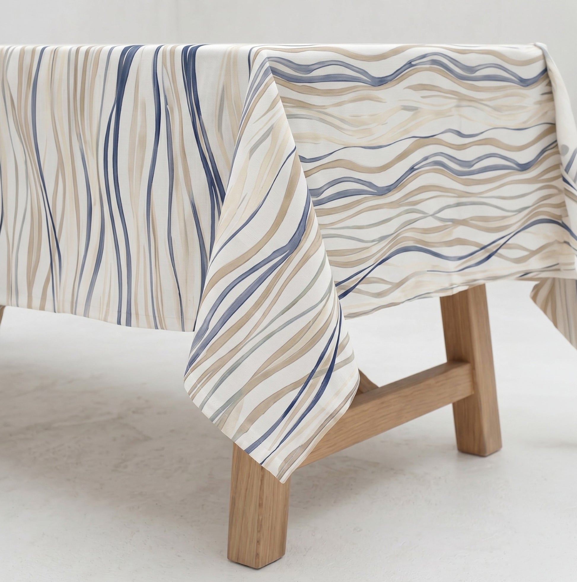 MANTEL ESTAMPADO ONDAS ANTIMANCHAS