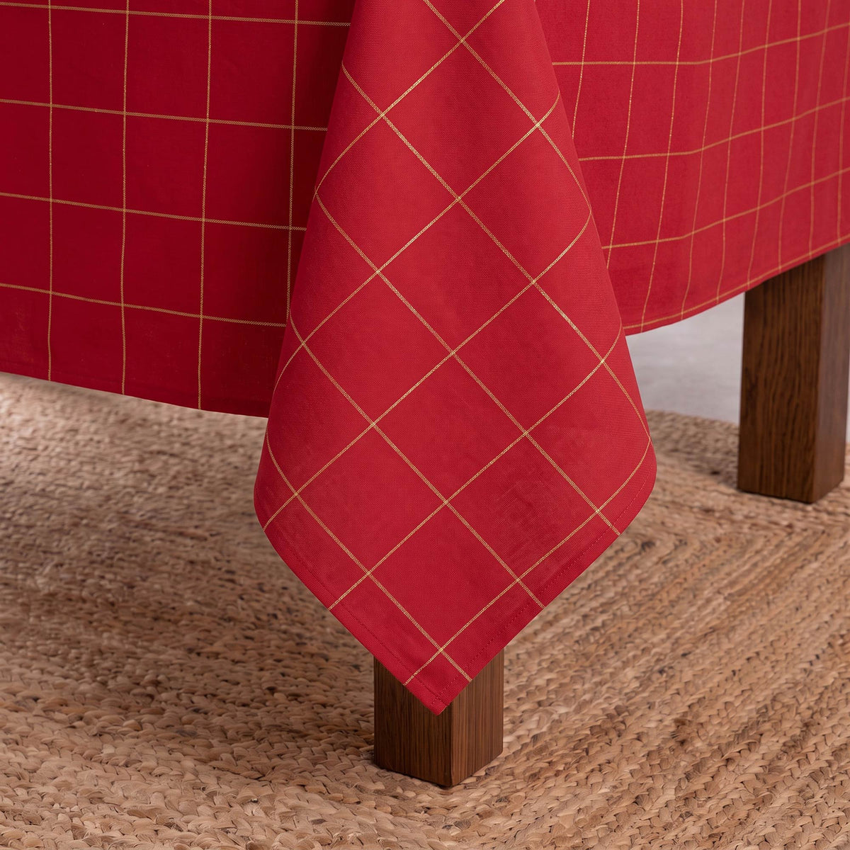 MANTEL NAVIDAD TEJIDO CUADROS