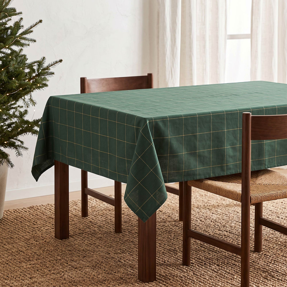 MANTEL NAVIDAD TEJIDO CUADROS