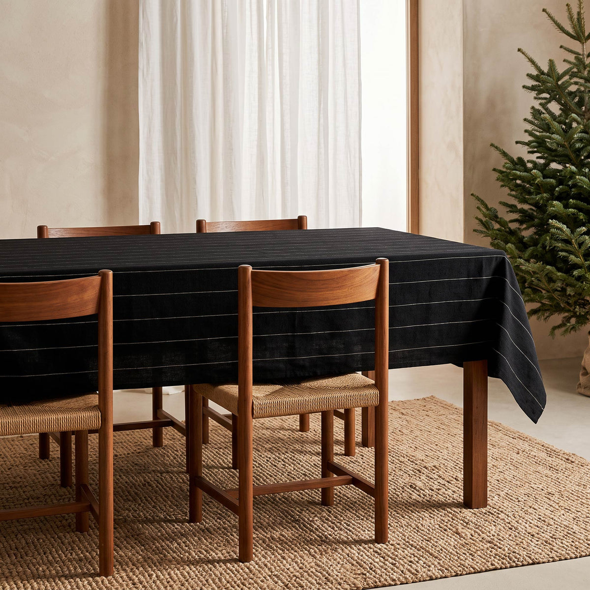 MANTEL NAVIDAD TEJIDO LÍNEAS