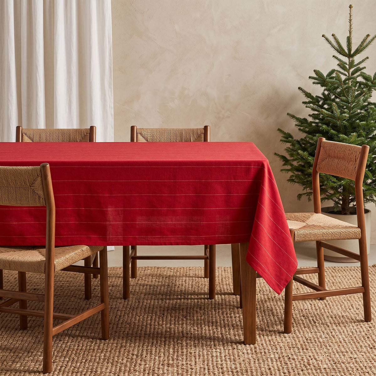MANTEL NAVIDAD TEJIDO LÍNEAS