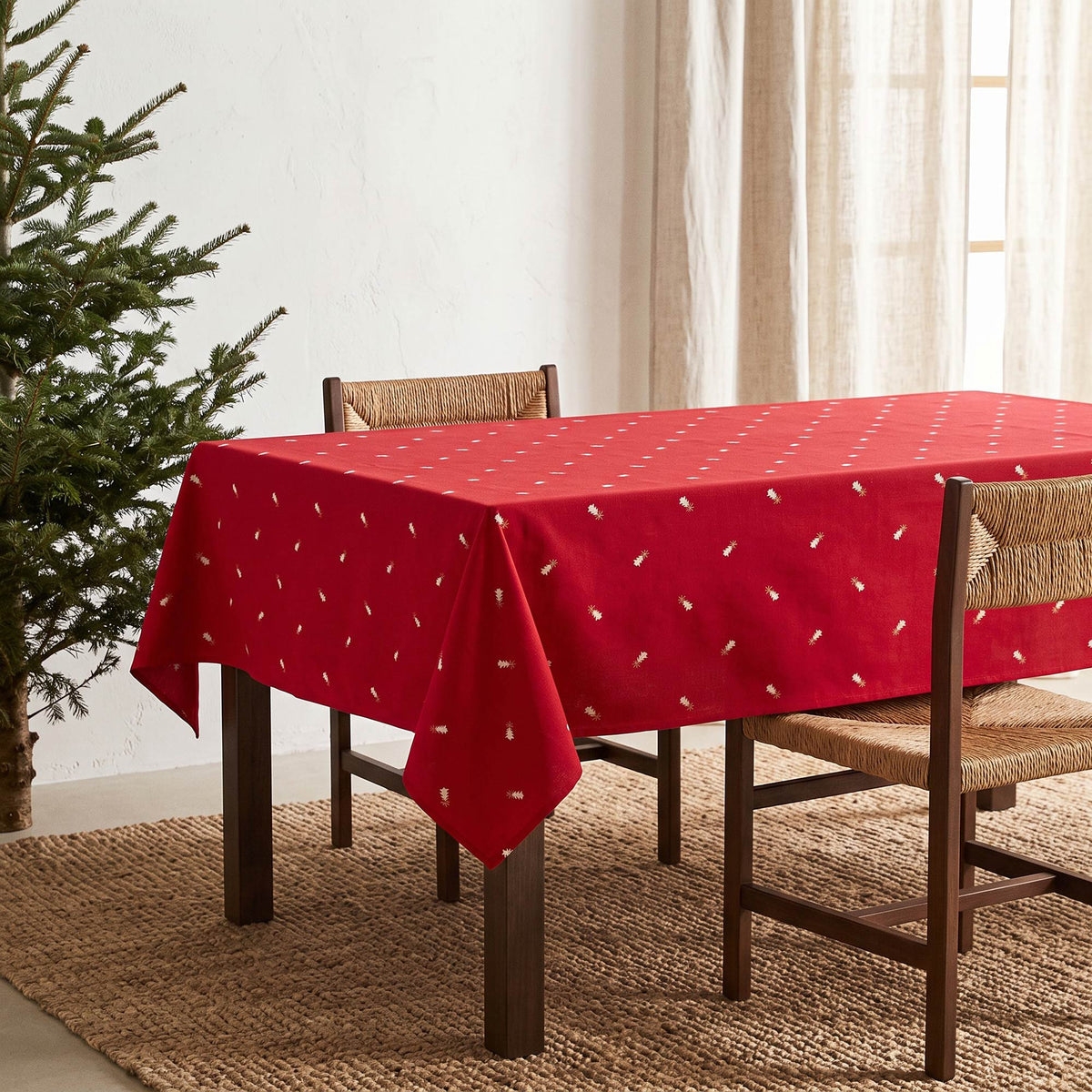 MANTEL NAVIDAD TEJIDO FLORAL 