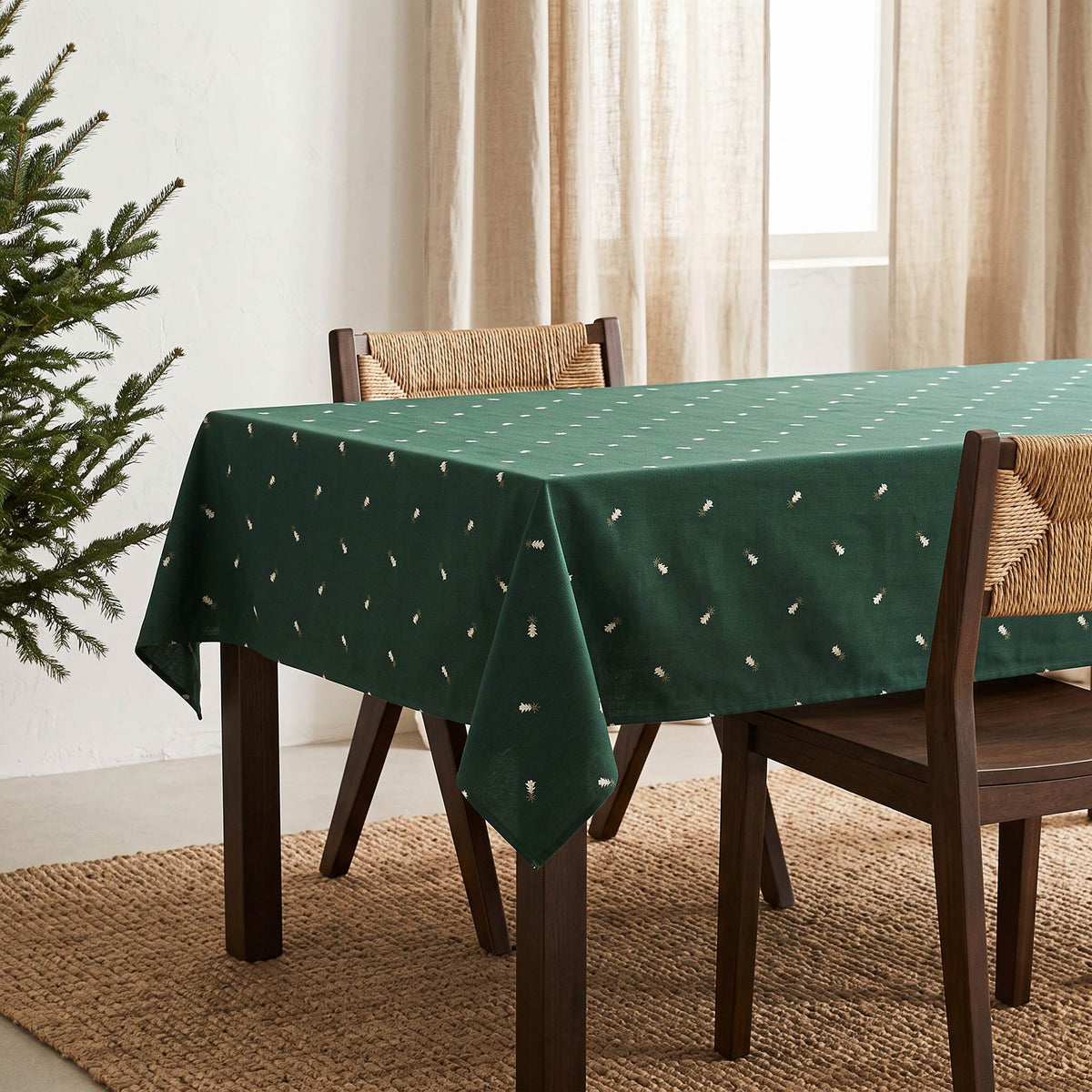 MANTEL NAVIDAD TEJIDO FLORAL