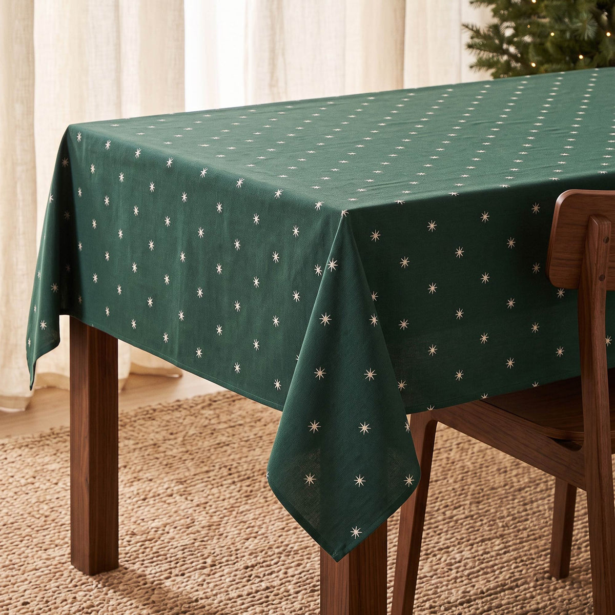 MANTEL NAVIDAD TEJIDO ESTRELLAS