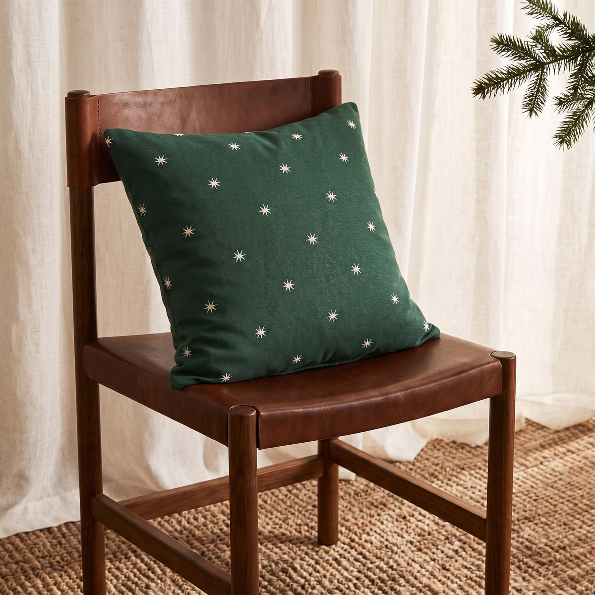 PACK 2 FUNDAS COJÍN NAVIDAD ESTRELLAS