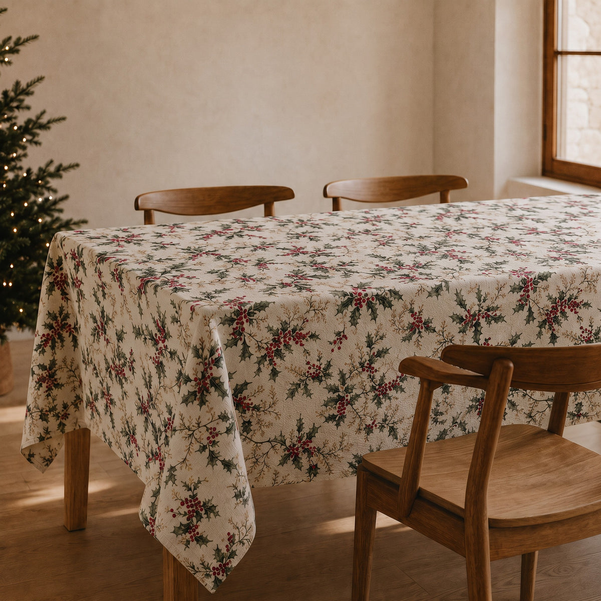 MANTEL NAVIDAD LINO FLORAL