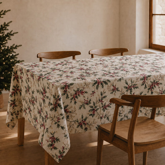 MANTEL NAVIDAD LINO FLORAL