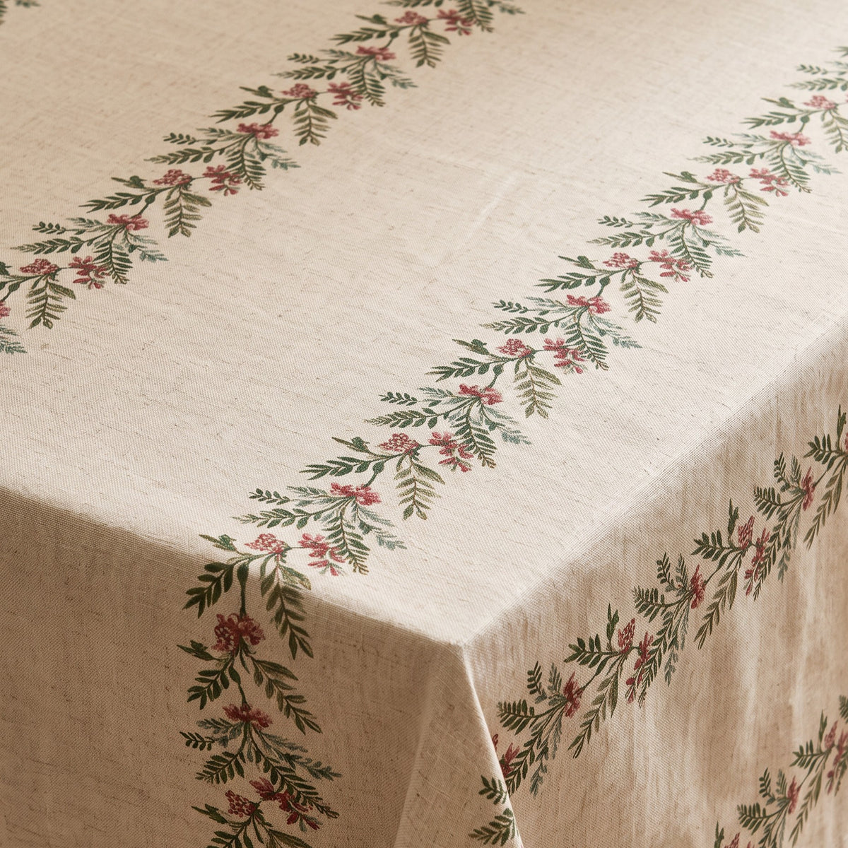 MANTEL NAVIDAD LINO FLORAL 