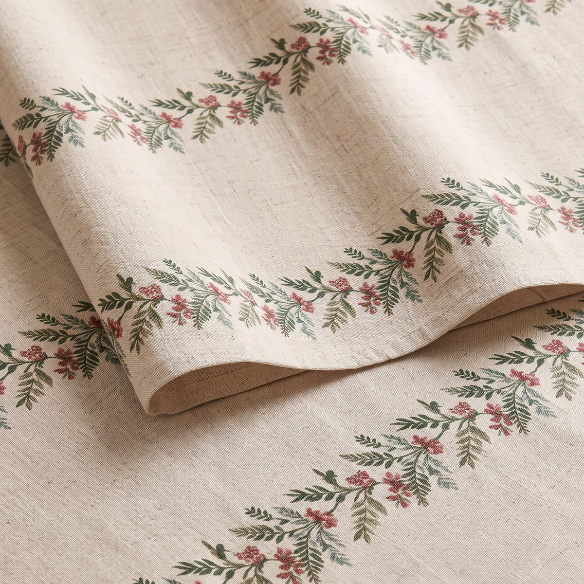 MANTEL NAVIDAD LINO FLORAL 