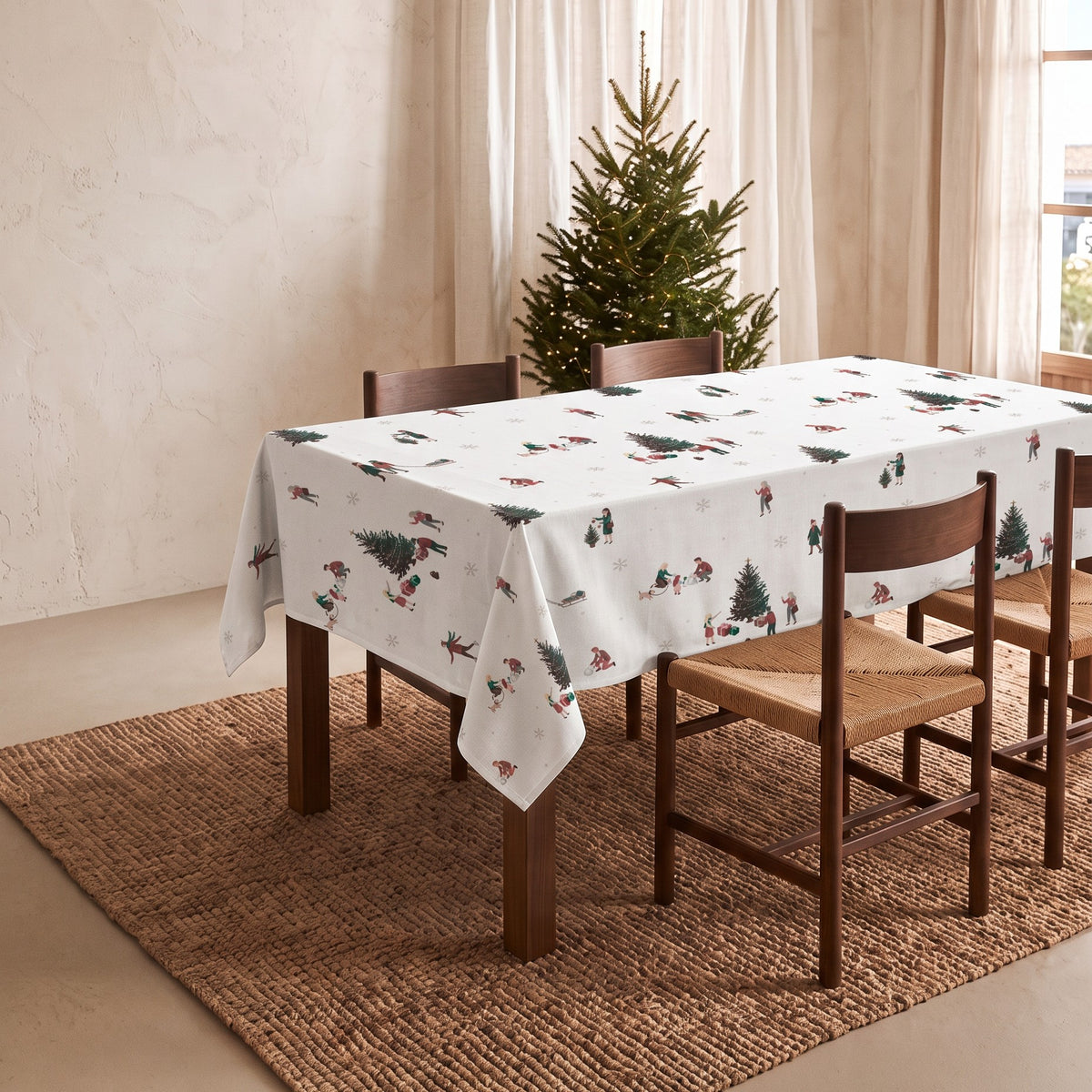 MANTEL ANTIMANCHAS ESTAMPADO NAVIDAD