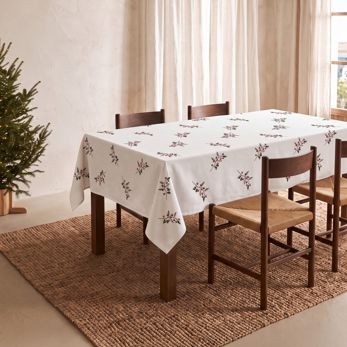 MANTEL ANTIMANCHAS ESTAMPADO FLORAL