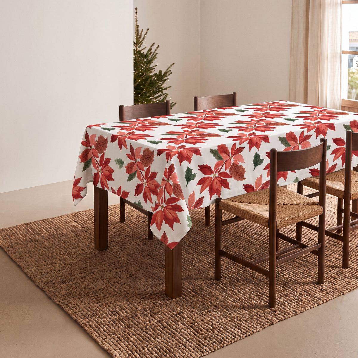 MANTEL ANTIMANCHAS ESTAMPADO FLORAL