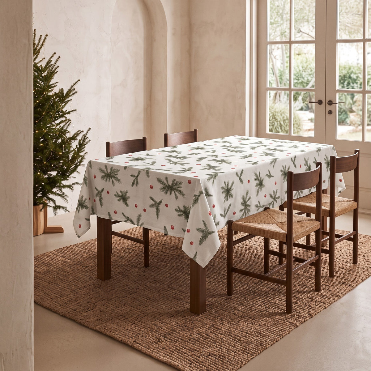 MANTEL ANTIMANCHAS ESTAMPADO FLORAL
