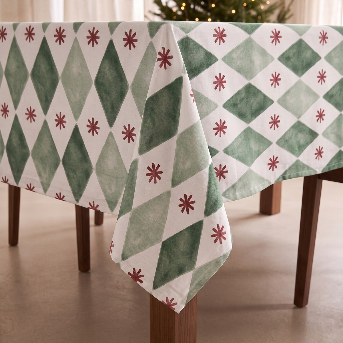MANTEL ANTIMANCHAS ESTAMPADO ROMBOS
