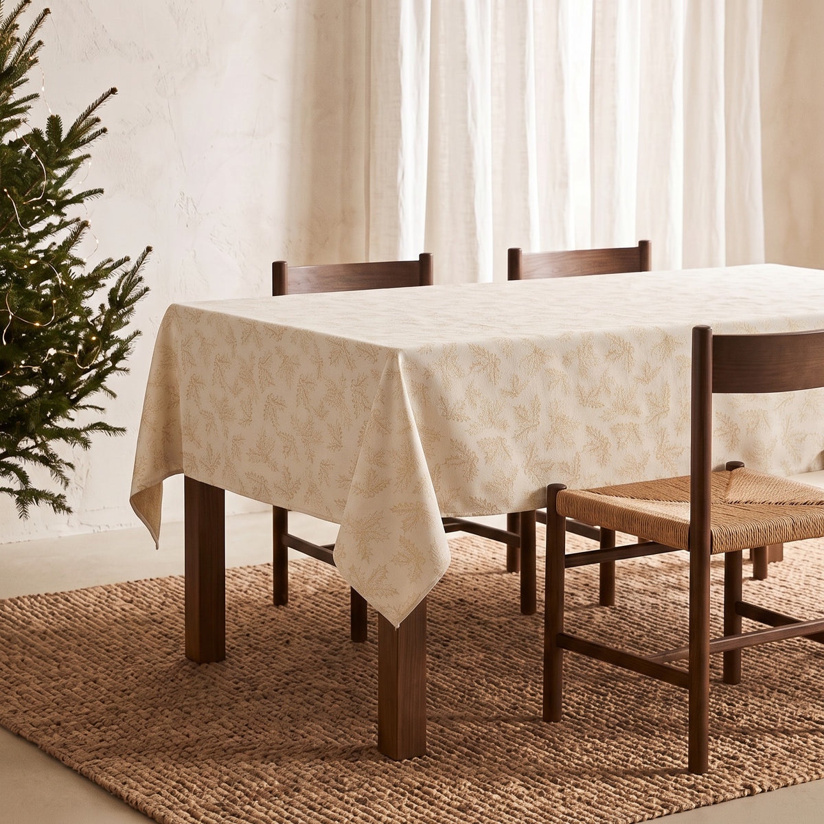MANTEL NAVIDAD TEJIDO FLORAL 
