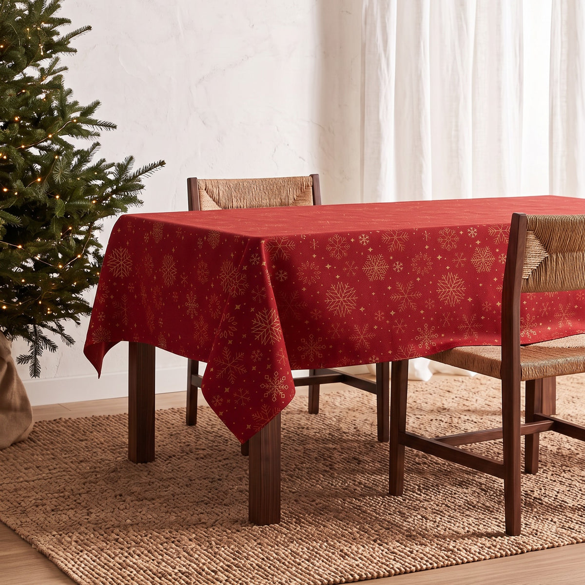 MANTEL NAVIDAD TEJIDO COPOS