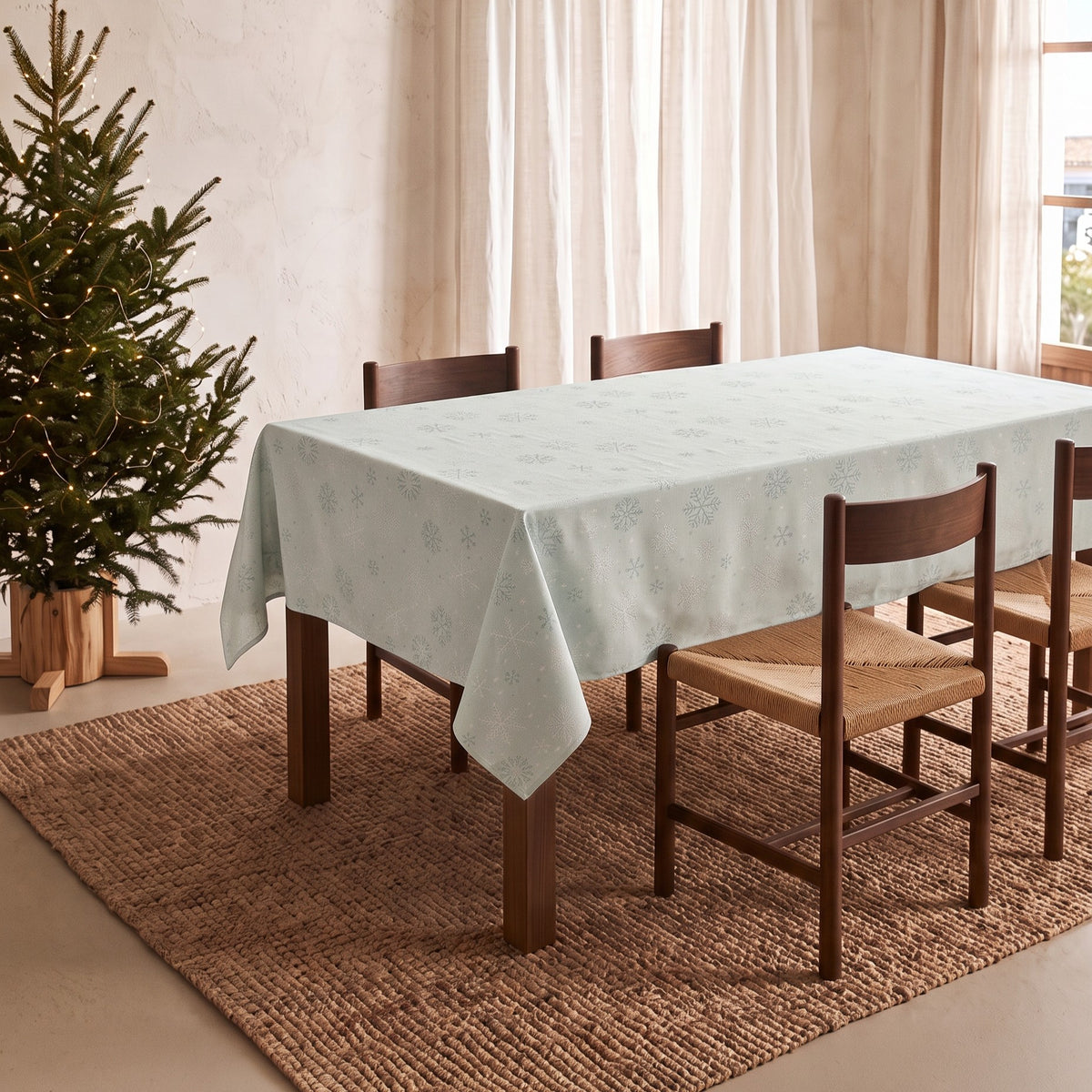 MANTEL NAVIDAD TEJIDO COPOS 