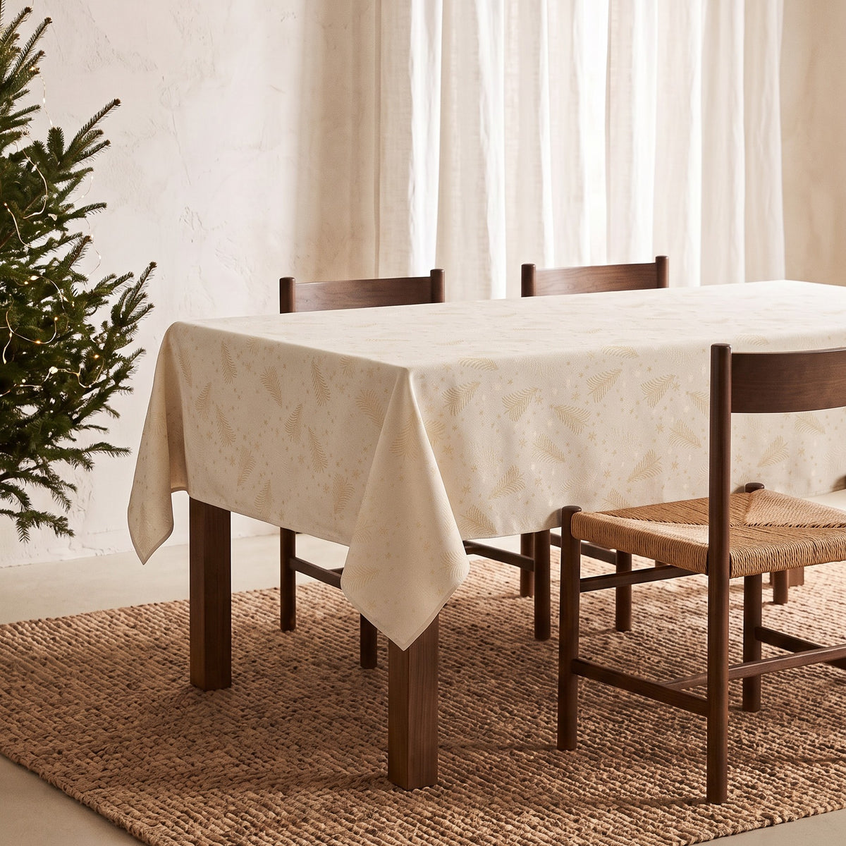 MANTEL NAVIDAD TEJIDO FLORAL