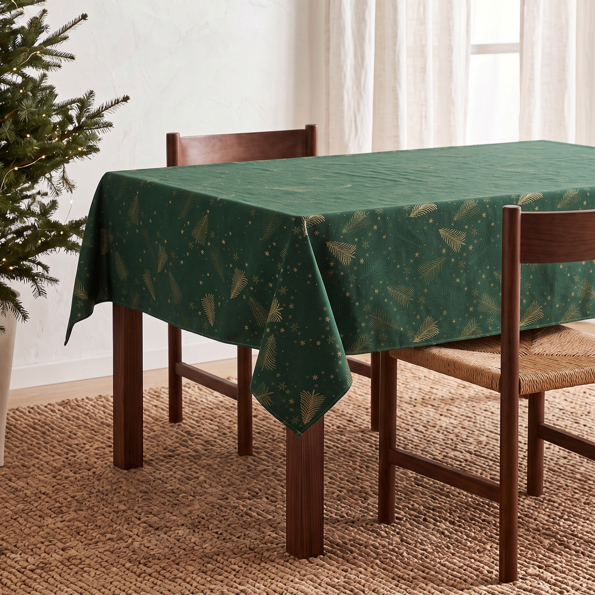MANTEL NAVIDAD TEJIDO FLORAL