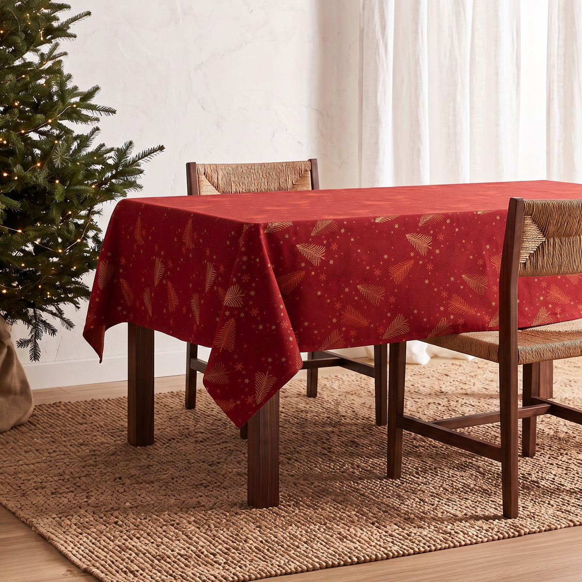 MANTEL NAVIDAD TEJIDO FLORAL