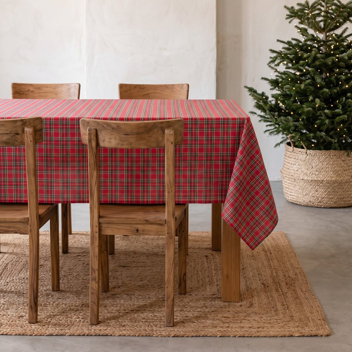 MANTEL NAVIDAD TEJIDO CUADROS