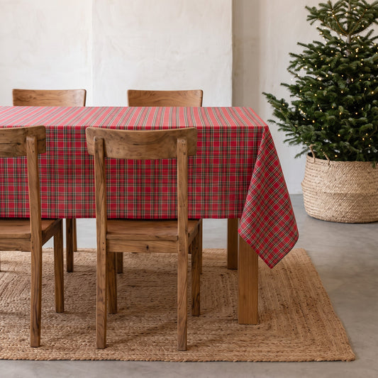 MANTEL NAVIDAD TEJIDO CUADROS