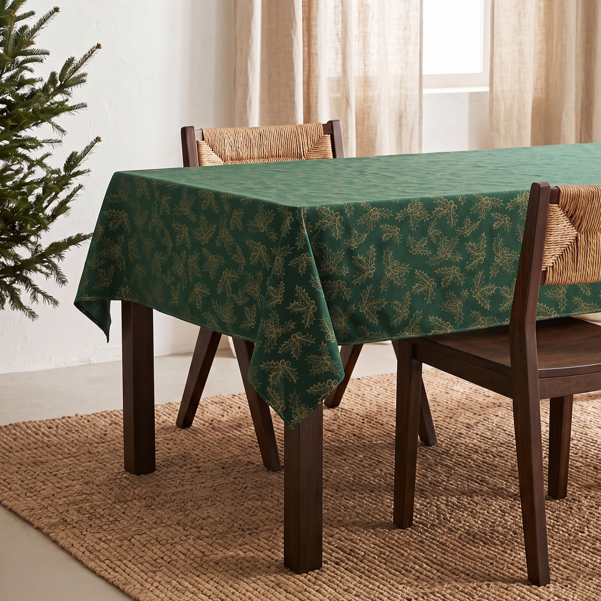 MANTEL NAVIDAD TEJIDO FLORAL