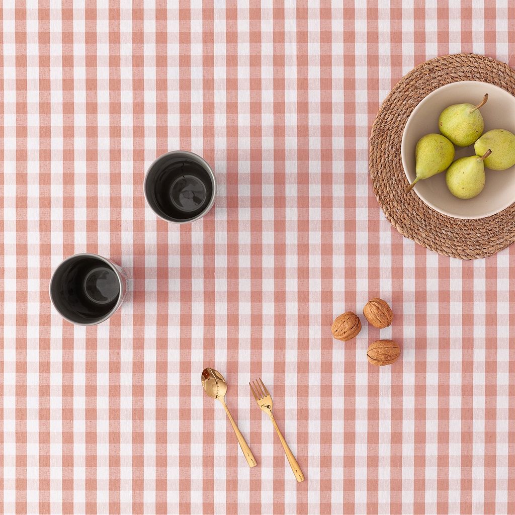 Mantel antimanchas redondo vichy 160x160 cm