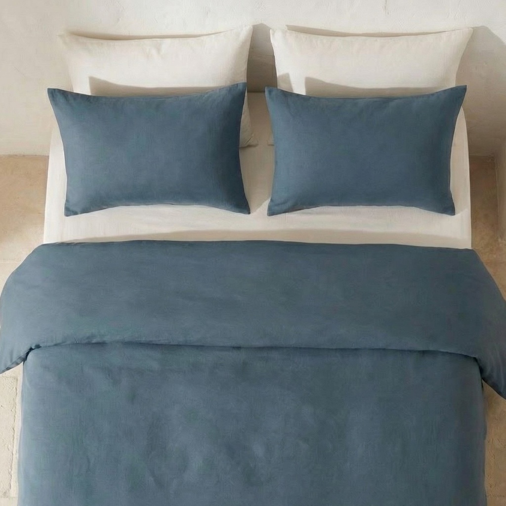 JUEGO FUNDA NÓRDICA 100% ALGODÓN AZUL